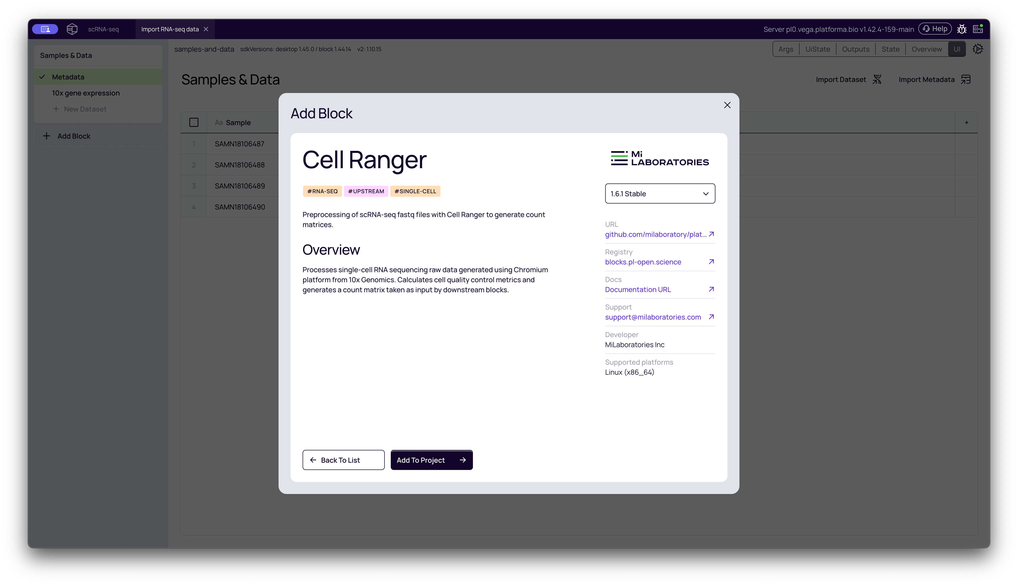 Run Cell Ranger for 10x dataset | Platforma docs